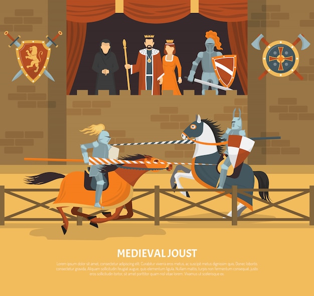 Vector gratuito ilustración de justa medieval