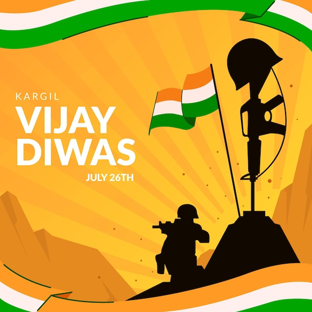 Vector gratuito ilustración de kargil vijay diwas