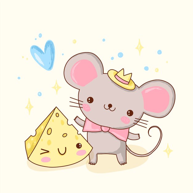 Ilustración kawaii dibujada a mano