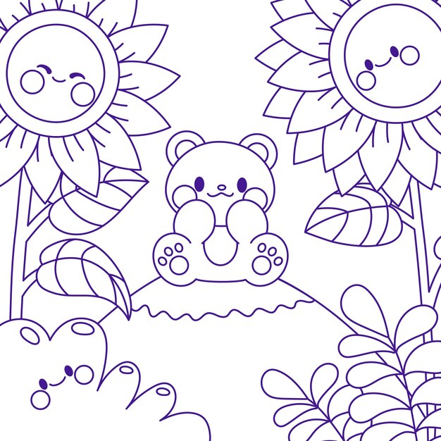 Ilustración de kawaii dibujada a mano