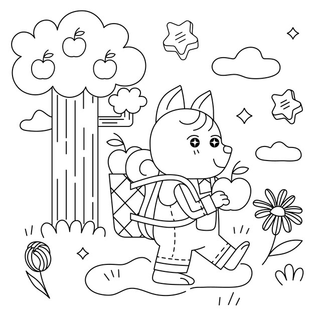 Ilustración de kawaii dibujada a mano
