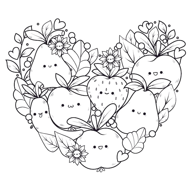 Ilustración de kawaii dibujada a mano.