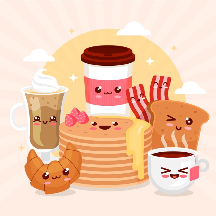 Vector gratuito ilustración kawaii plana dibujada a mano