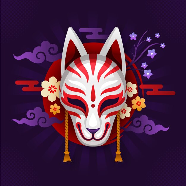 Ilustración de kitsune degradado