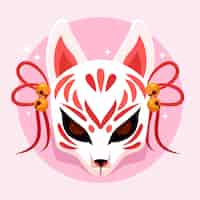 Vector gratuito ilustración kitsune dibujada a mano