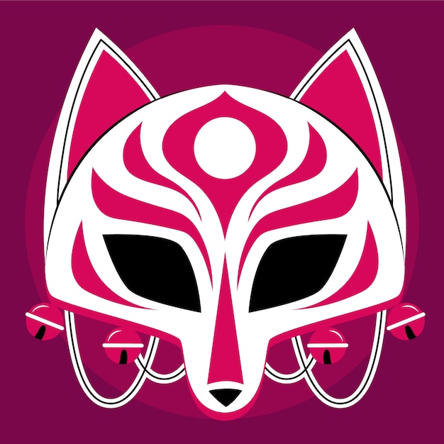 Vector gratuito ilustración kitsune dibujada a mano