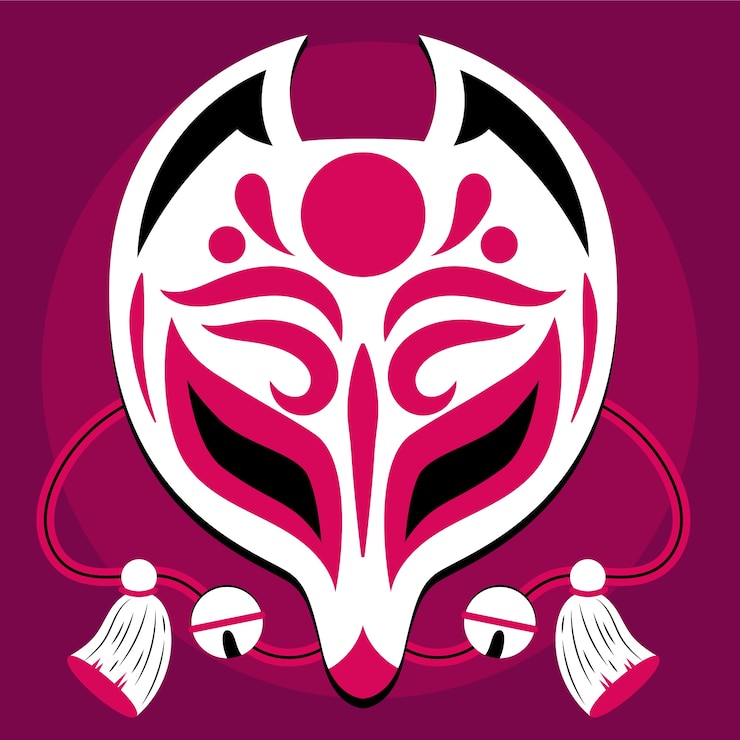 Vector gratuito ilustración kitsune dibujada a mano