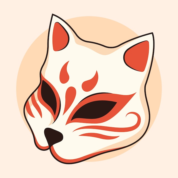 Vector gratuito ilustración de kitsune de diseño plano dibujado a mano