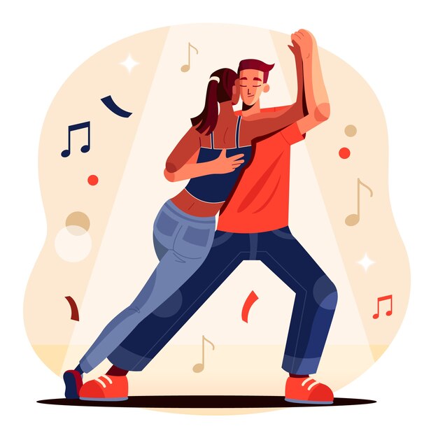 Ilustración de kizomba de diseño plano