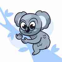 Vector gratuito ilustración de koala de dibujos animados dibujados a mano