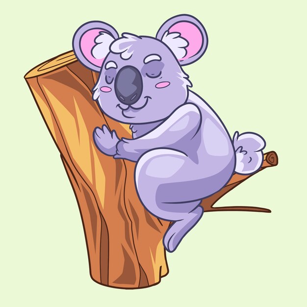 Ilustración de koala de dibujos animados dibujados a mano