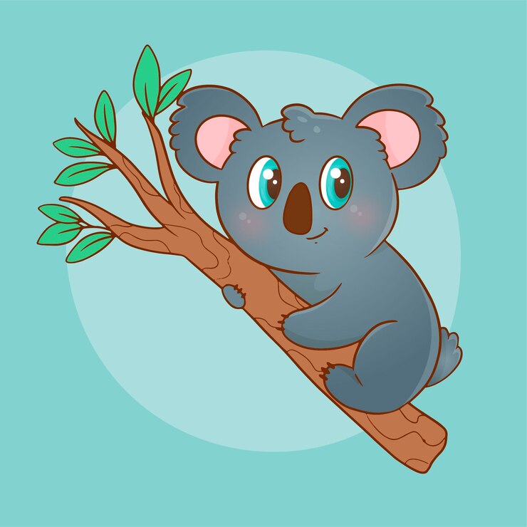 Vector gratuito ilustración de koala de dibujos animados dibujados a mano