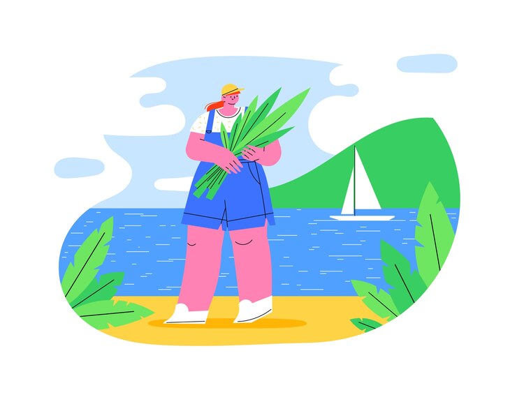 Vector gratuito ilustración de lago balaton de diseño plano