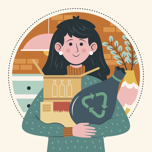 Ilustración de lagom dibujado a mano