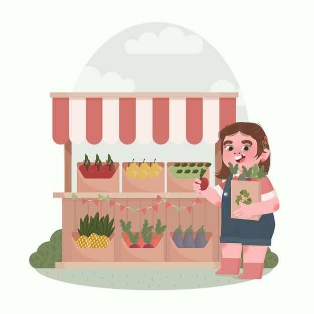 Ilustración de lagom dibujado a mano