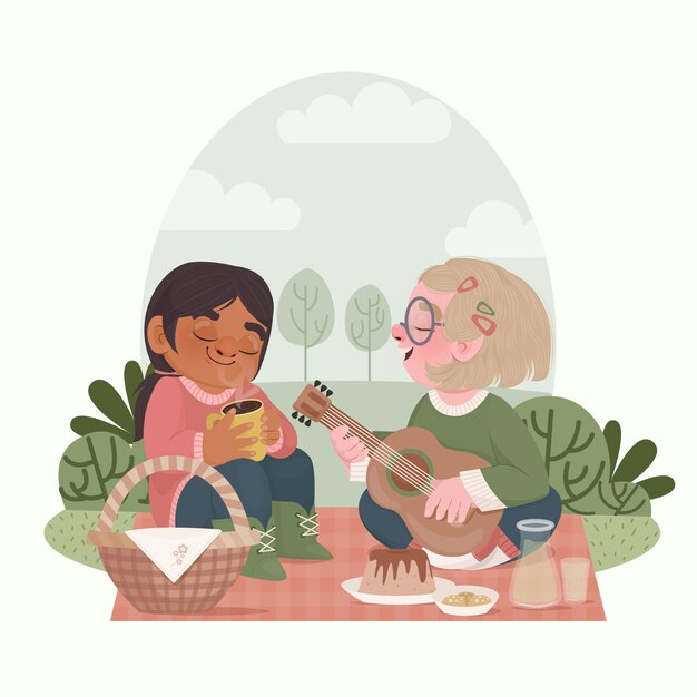Ilustración de lagom dibujado a mano