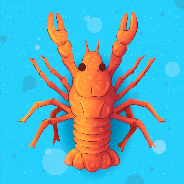 Ilustración de langosta acuarela