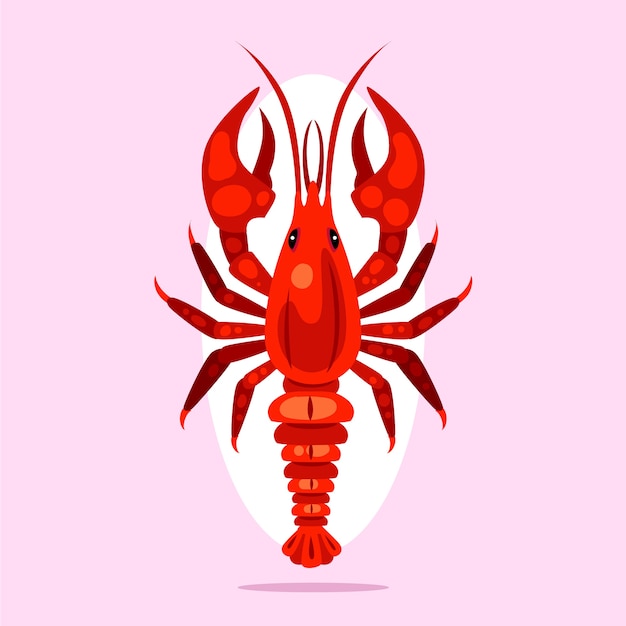 Ilustración de langosta dibujada a mano