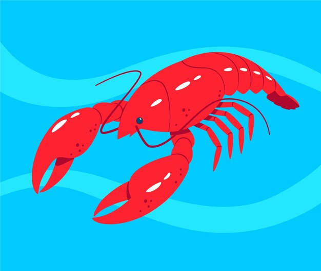 Ilustración de langosta dibujada a mano