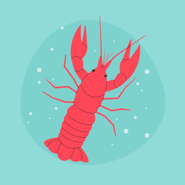Ilustración de langosta dibujada a mano