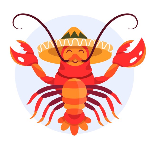 Ilustración de langosta dibujada a mano