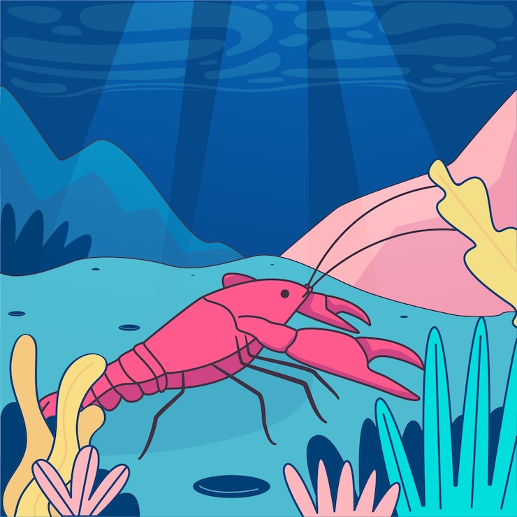 Vector gratuito ilustración de langosta dibujada a mano