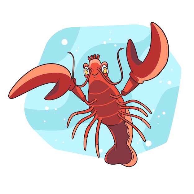 Ilustración de langosta dibujada a mano