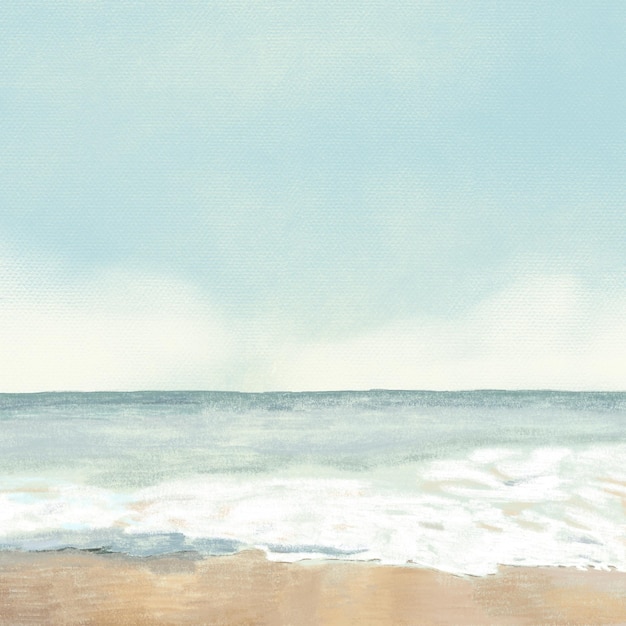 Ilustración de lápiz de color de fondo de playa