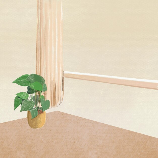 Ilustración de lápiz de color de fondo de sala de estar