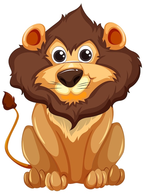 Ilustración de león de dibujos animados con expresión lúdica