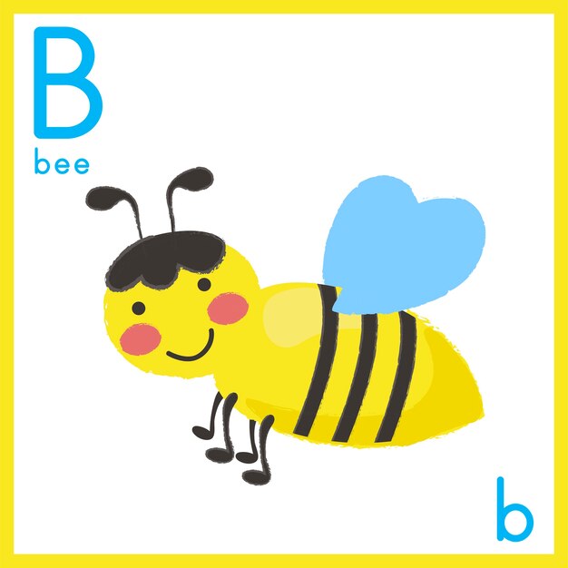 Ilustración de la letra del alfabeto con la imagen de un animal