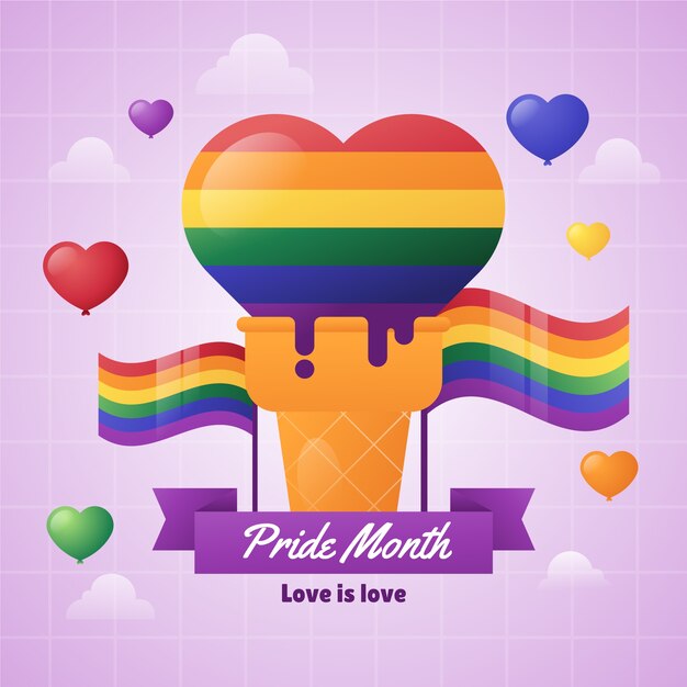 Ilustración de lgbt del mes del orgullo degradado