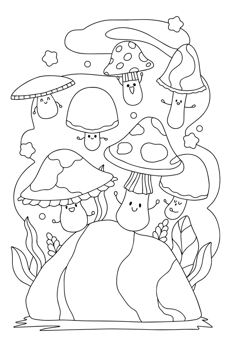 Vector gratuito ilustración de libro para colorear kawaii dibujado a mano