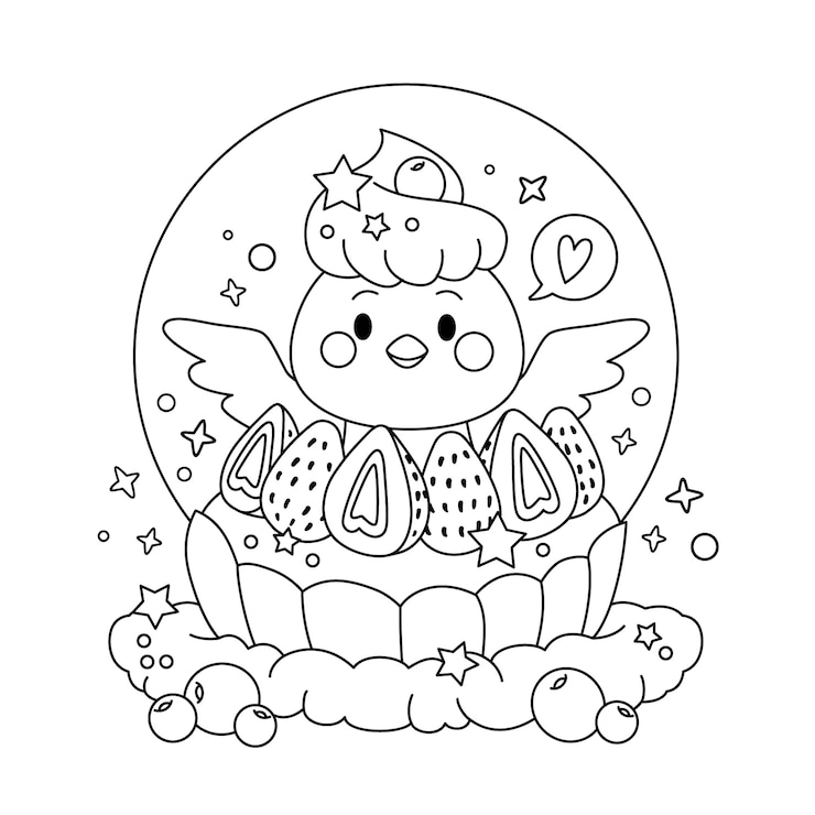 Vector gratuito ilustración de libro para colorear kawaii dibujado a mano