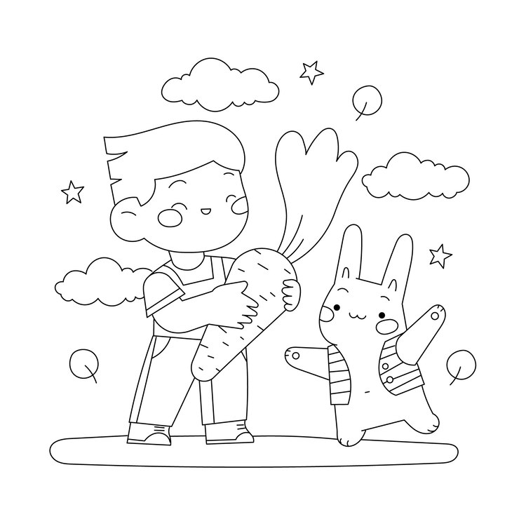 Vector gratuito ilustración de libro para colorear kawaii dibujado a mano