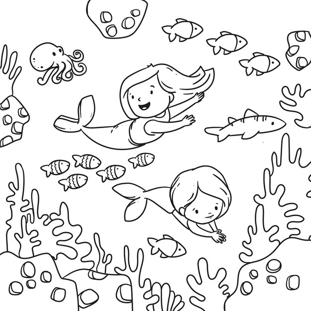 Ilustración de libro para colorear