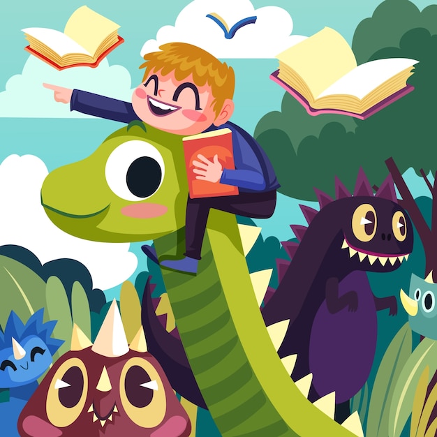 Ilustración de libro infantil dibujado a mano