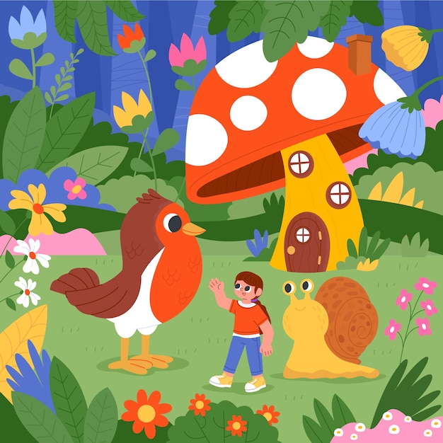 Ilustración de libro infantil dibujado a mano