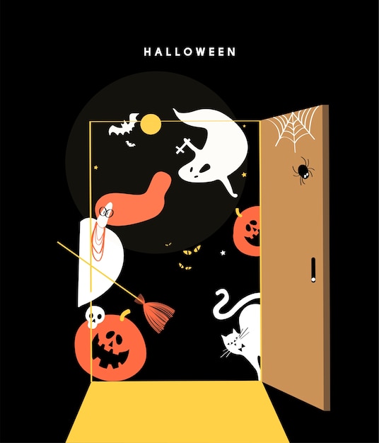 Ilustración linda del concepto del día de Halloween