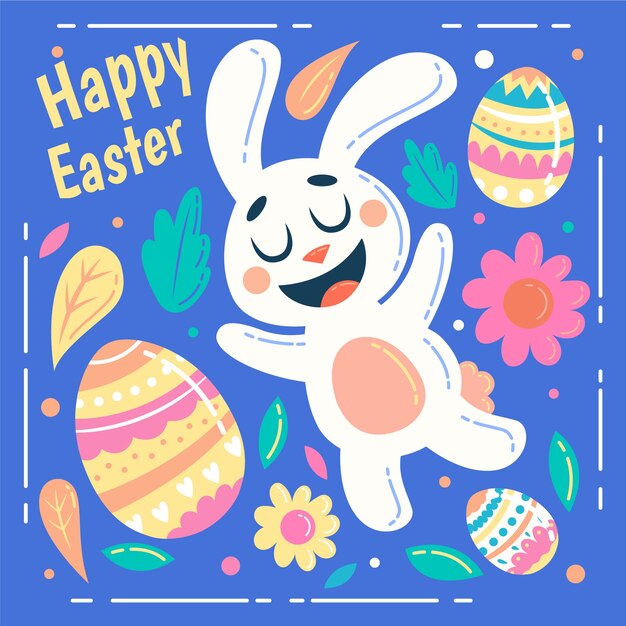 Ilustración linda del conejito del día de pascua