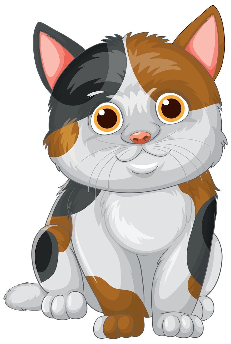 Vector gratuito ilustración de un lindo gato calico