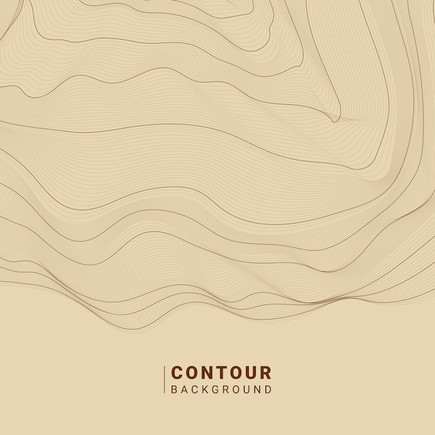 Ilustración de líneas de contorno abstracto marrón