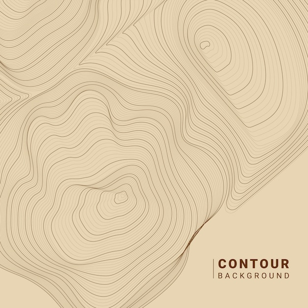 Ilustración de líneas de contorno abstracto marrón