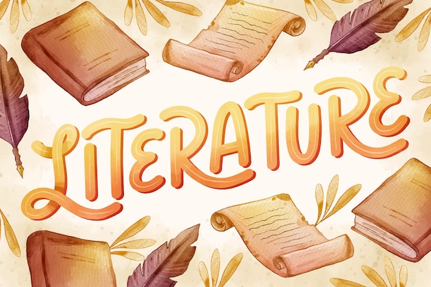 Vector gratuito ilustración de literatura acuarela