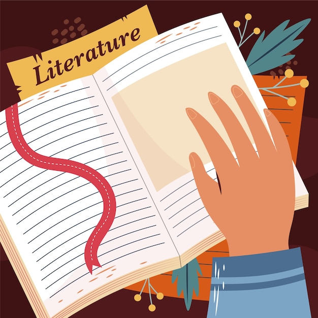 Vector gratuito ilustración de literatura dibujada a mano