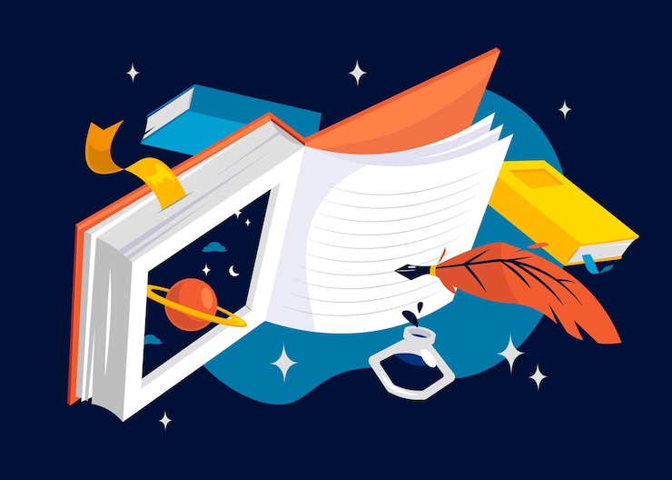 Vector gratuito ilustración de literatura de diseño plano dibujado a mano