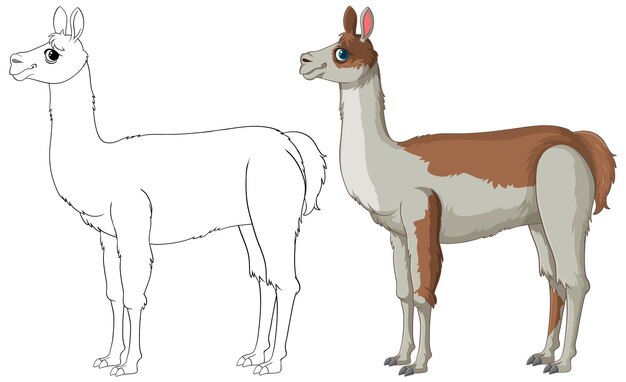 Ilustración de la llama en línea y color