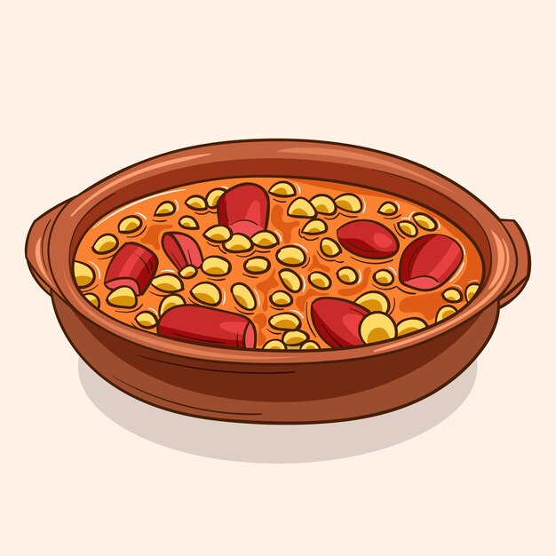Ilustración de locro en estilo dibujado a mano