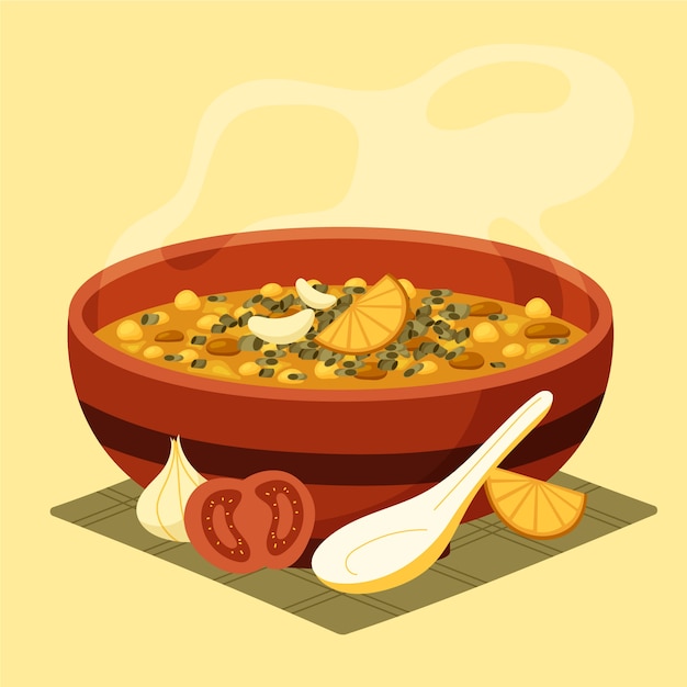 Ilustración de locro en estilo dibujado a mano