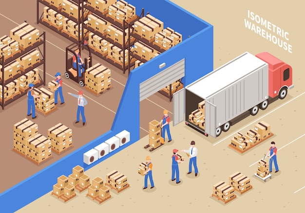 Ilustración de logística y almacén